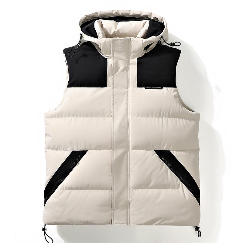 Herren Trendy Kapuzen-Baumwollweste - Ärmellos, Dick & Warm für Herbst/Winter, Unisex.