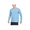 Skechers Solid Color Round Neck Pullover Casual Sports Quick-Dry Long Sleeve T-Shirt Men Tops Temptation-Blue P224M086-00MU