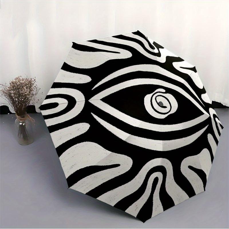 1pc Abstract Eye Auto Open/Close Umbrella with One Touch Button,, Windproof Design   Lightweight Portable Umbrella for Women & Men6034
