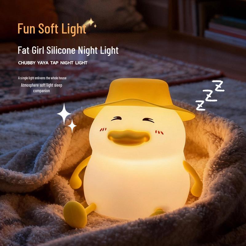 Rechargeable Cute Duck Silicone Night Light - Bedside & Atmosphere Lamp