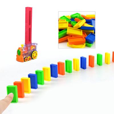 Multicolored Domino Train Toy Set Rally Electric Model With Light And Sound