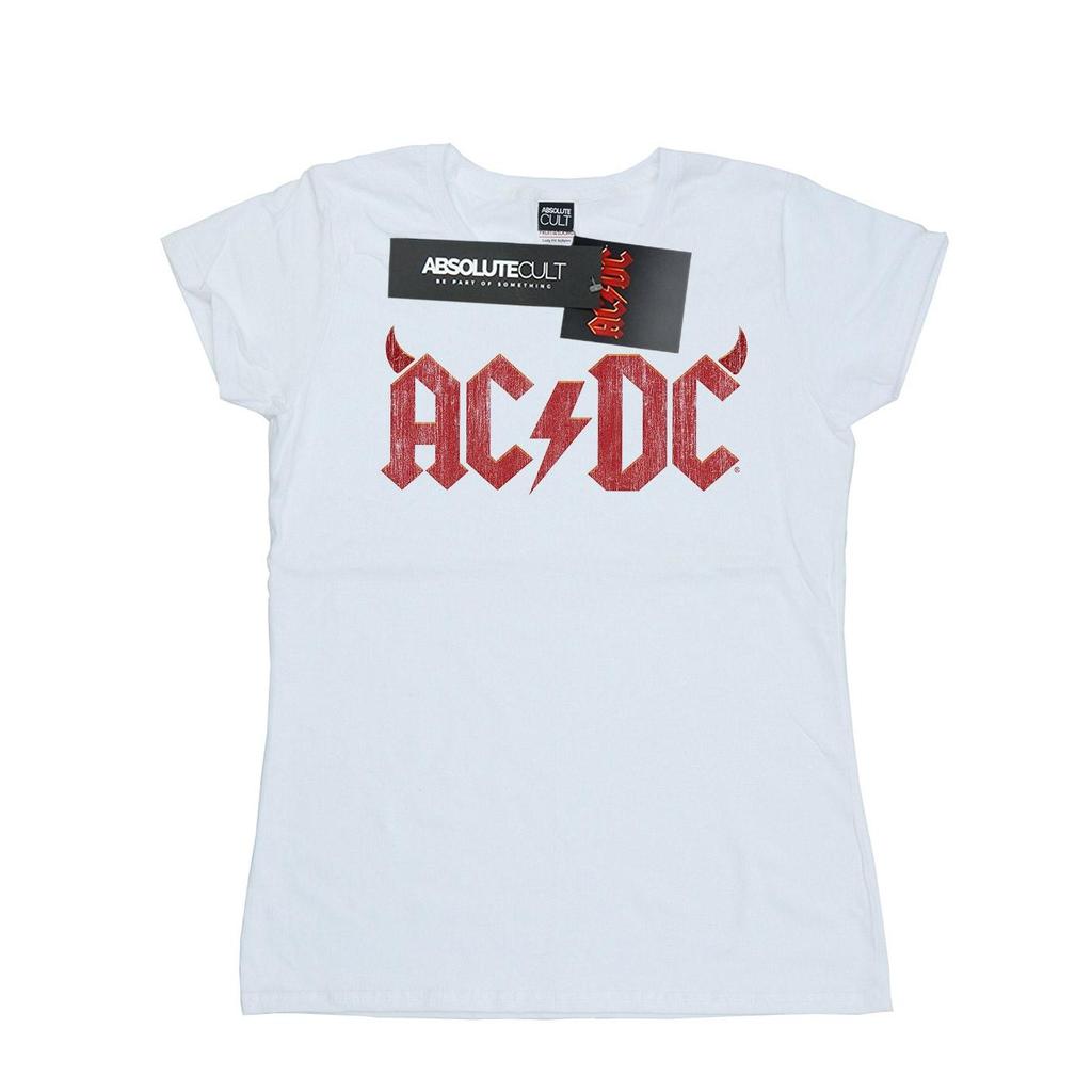 AC/DC Womens/Ladies Horns Logo Cotton T-Shirt