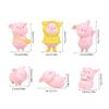 Whimsical Cartoon Pig Figurine Ornament Resin Piggy Statue Miniatures Decoration