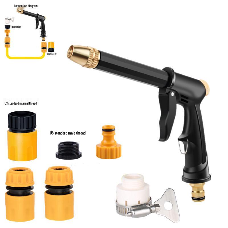 High Pressure Car Wash Water Gun & Soft Pipe for Courtyard & Balcony Watering