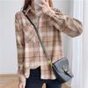 Plaid Shirt Women's Retro Thickened Brushed Long-sleeved Lazy Style Loose Top Jacket Trendy