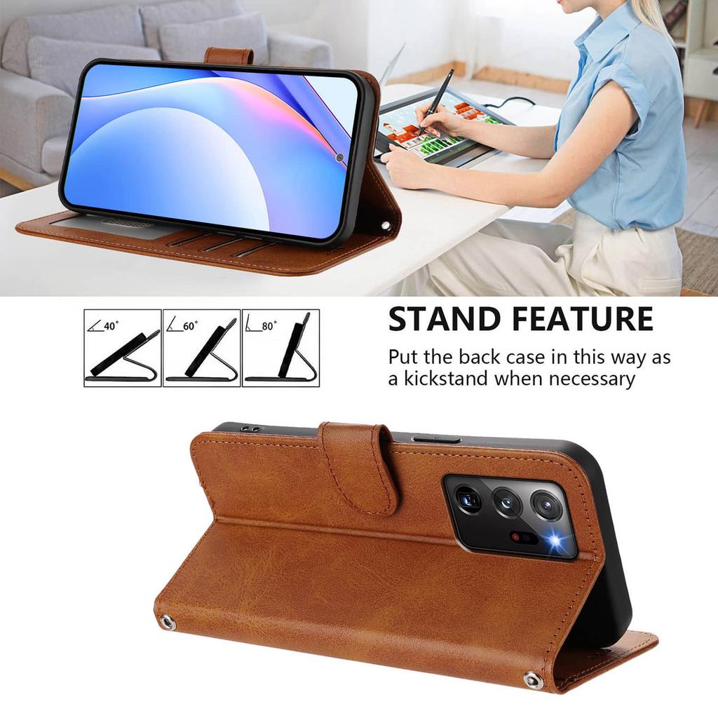 WEFOR Compatible with Note 20 Ultra 10 Plus 9 8 Wallet Case with RFID Blocking Credit Card Holder Flip Book Protective Cover