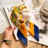 Elegant Silk-Like Square Scarf Women Korean Style Print Neck Lightweight 70x70cm Nylon Fashion Accessory
