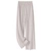 Women's Cotton Linen Wide-Leg Pants - 2025 Spring/Summer, Loose Fit, Slimming Drape, Elastic Waist, Casual Straight-Leg Trousers