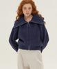Raverous Sailor Collar Zip-Up Sweater Cardigan Navy