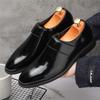 Fashion New Designer Men's Pointed Glossy Patent Leather Wedding Shoes Male Monk Strap Loafers Formal Dress Footwear Zapatos Hombre