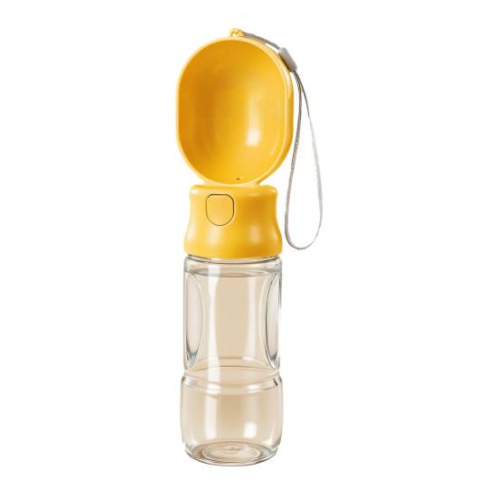 Yousheng Portable Pet Water Bottle Leak-Proof Dog Water Dispenser with Drinking Bowl Food Compartment Travel Water Bottle for Cats Hiking Walking