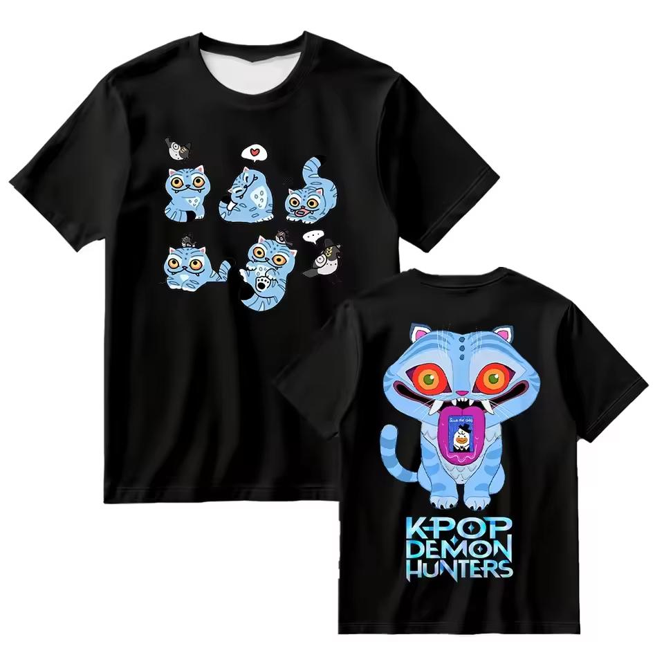KPop Demon Hunter T-shirt 3D Saja Boys Print Kid Anime Tee Y2k Top Men Women Short Sleeve T Shirt Harajuku Cute Clothes for Girl