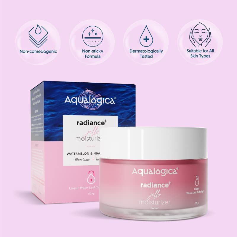 Aqualogica Radiance+ Jello Moisturizer Gel 50G Pack Of 1 For Bright Radiant Hydrated Skin