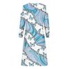 Women's And Winter Casual Fashion V-neck Long Sleeve Print Long Dress With Pocket