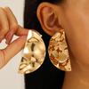 European & American Cold Style Metal Stud Earrings: Retro, High-End, Smooth Design with Personality Ear Cuffs