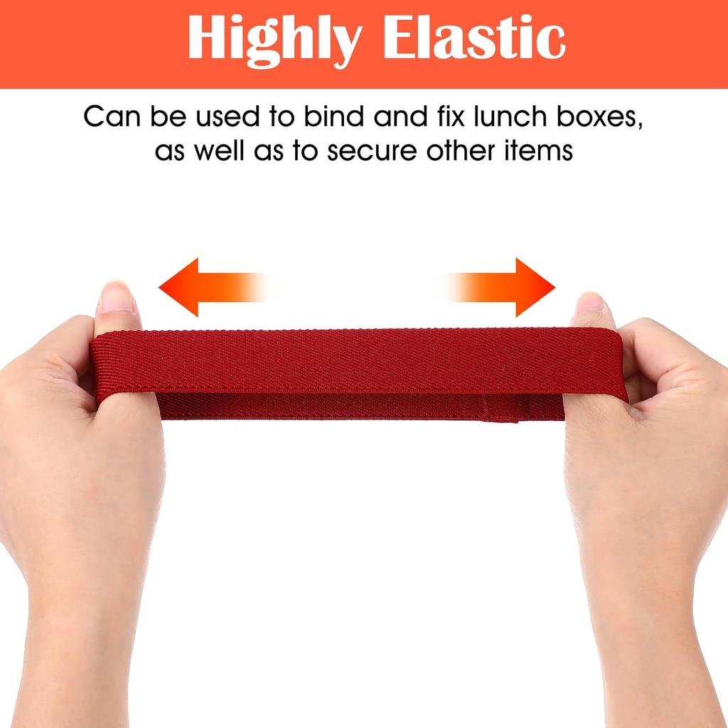 6 Pcs Lunch Box Fixing Band Bento Box Elastic Belt Elastic Cinch Straps Fixing Wrap Loop Belts for Office Classroom Picnic Camping Outdoors Meal Plan