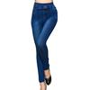 Damen Hohe Taille Taschen Knopf Nahtlose Leggings Skinny Bleistifthose Jeans
