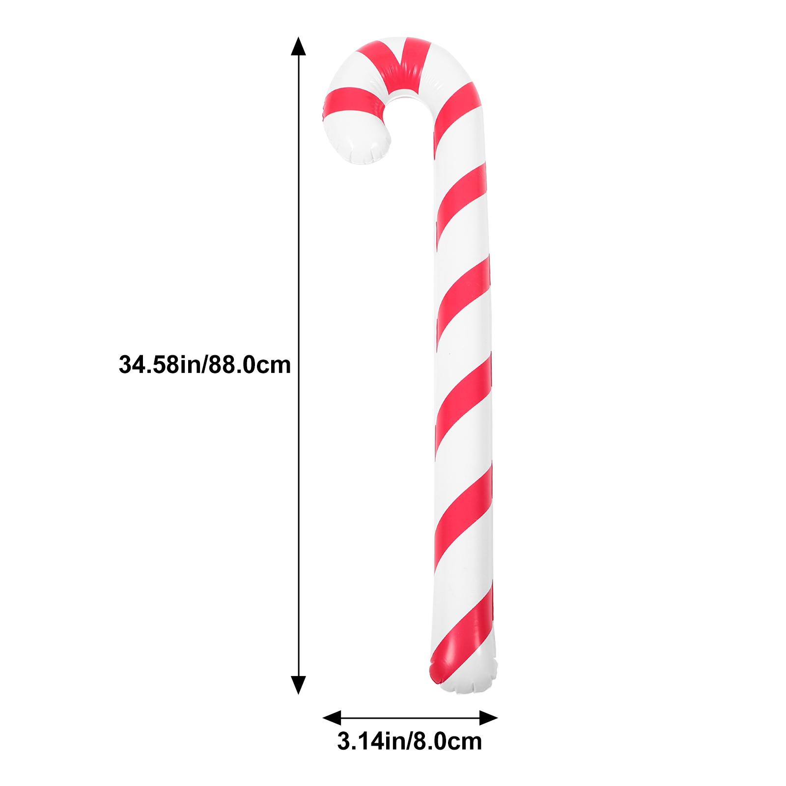 2Pcs Red White Candy Cane Balloons Christmas Inflatable Crutches Holiday Party Decoration Supplies Candy Cane Balloons other