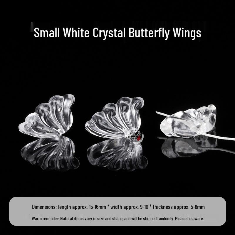 Natural White Crystal Butterfly Wing Feather Jewelry Beads for DIY Necklace Bracelet Making.