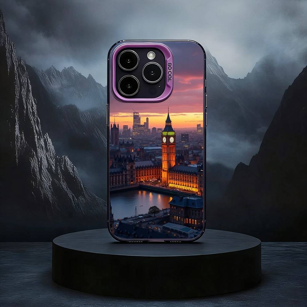 L-London B-Big B-Ben Black Candy silver phone case Phone Case For iPhone17,16,15,14,13,12,11 Plus,Pro Max