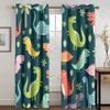 Living Room Space Design Bedroom Nursery Space Kindergarten 2 Panels for Selling Funny Cartoon Style Children Cute Dinosaur Cloth Drapery Ideal