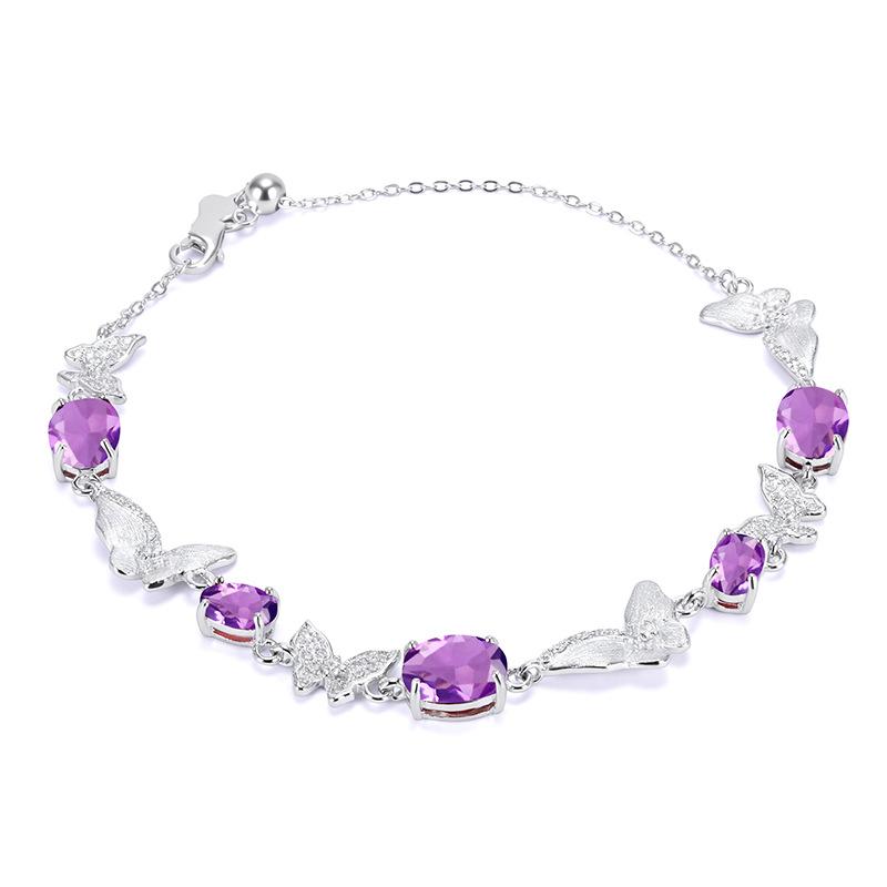 

Drawing process s925 pure silver natural crystal stone olivine temperament color treasure fashion light luxury jewelry women s jewelry gifts