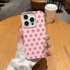Orange And Pink Large Spots Phone Case For IPhone 17 Air 16 15 14 Plus 13 12 11 Pro Max Elegant Shockproof Vintage Leather Cover