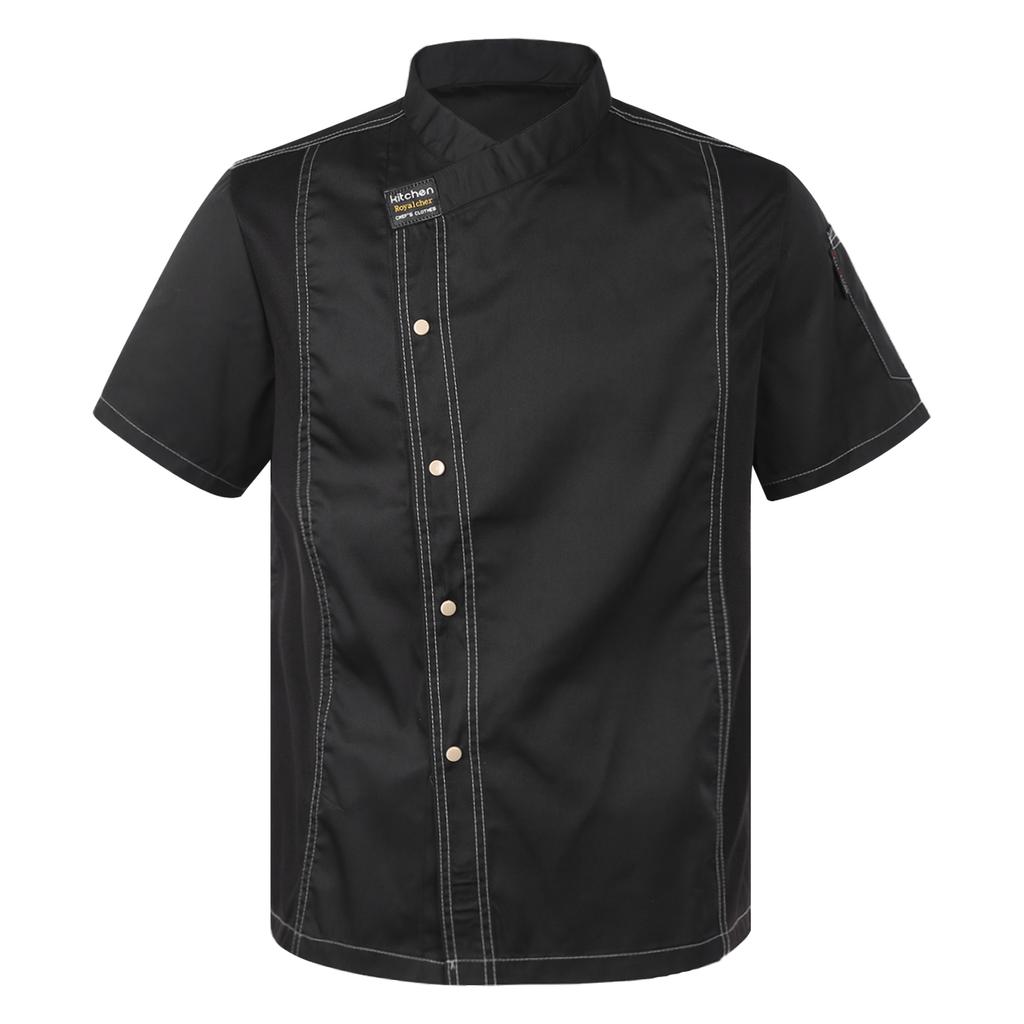Chef Jacket for Unisex Hotel Kitchen Canteen Chef Coat Food Service Working Uniform for Men Women
