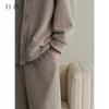 Xuan Liang Half Fleece Pajamas for Men In Autumn and Winter with Thickened Coral Fleece 2025 New Style Outerwear Home Clothing Set