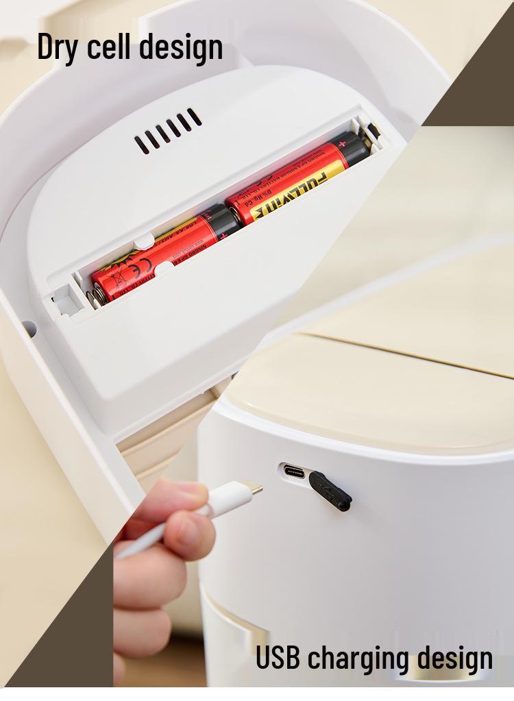 Luxury High-Leg Smart Sensor Trash Can with Self-Suction Bagging, Deodorant Lid, for Living Room & Kitchen