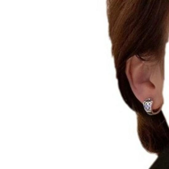 Korėjietiško stiliaus S925 prabos sidabro sendinto retro gėlių temperamento auskarai-vinutės