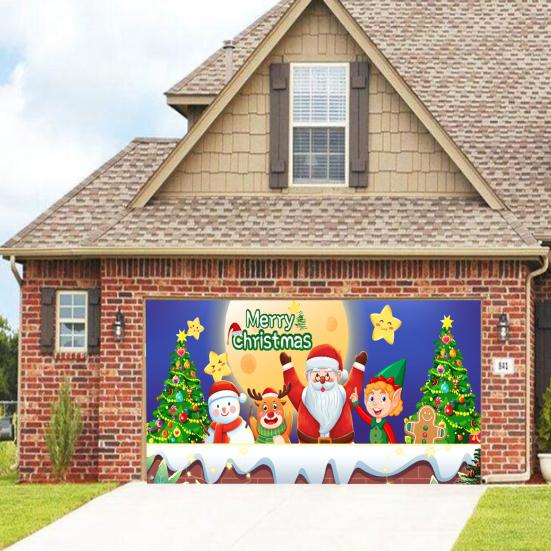 

Рождественский баннер, украшение для двери гаража, снеговик, Санта-Клаус, Лось, подарочная коробка, принт, рождественский фон, принадлежности для рождественских праздников и вечеринок