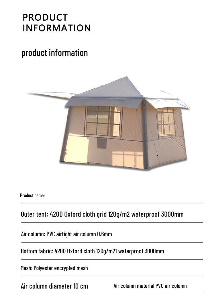 Automatic Two-in-One Inflatable Camping Tent with Awning