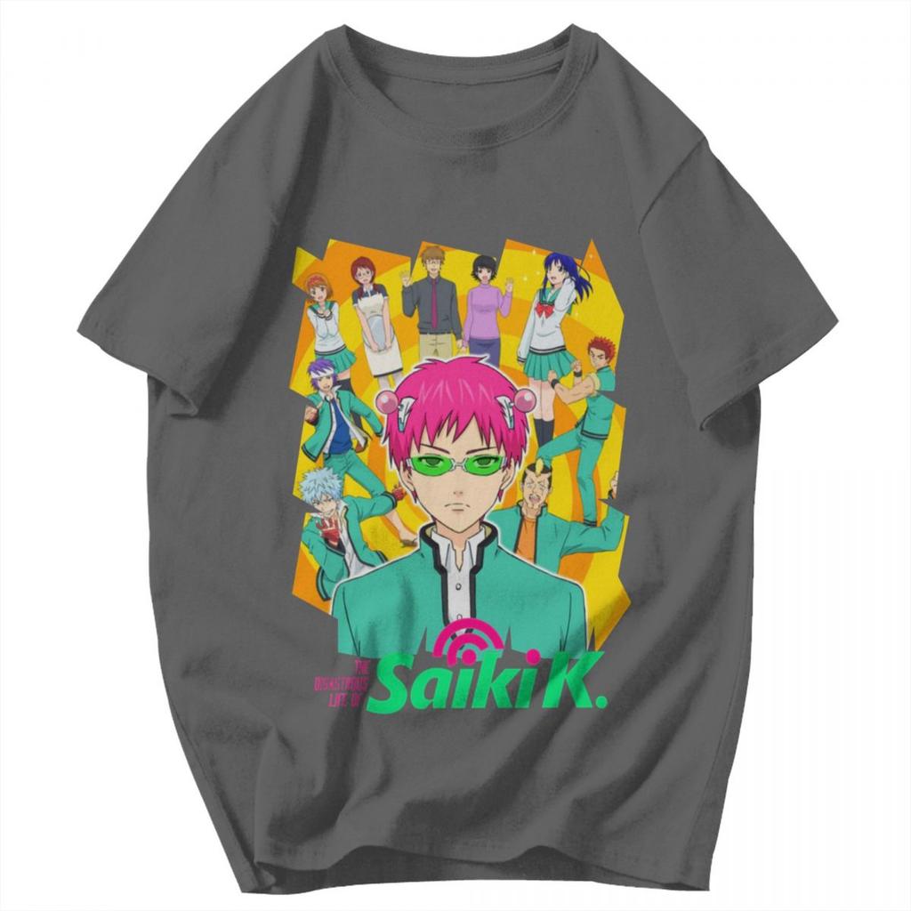 Men T Shirt Saiki Kusuo The Disastrous Life Of Saiki K Cotton Y2K Graphic Anime Unisex Tops T Shirts