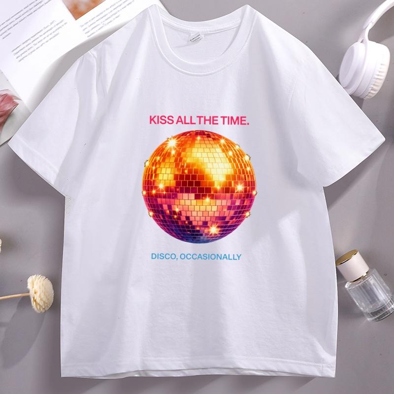 

Kiss All The Time Graphic Tee Retro Music Tour Style TShirt Casual Cotton Short Sleeve Round Neck Tshirt Streetwear Clothes 4XL