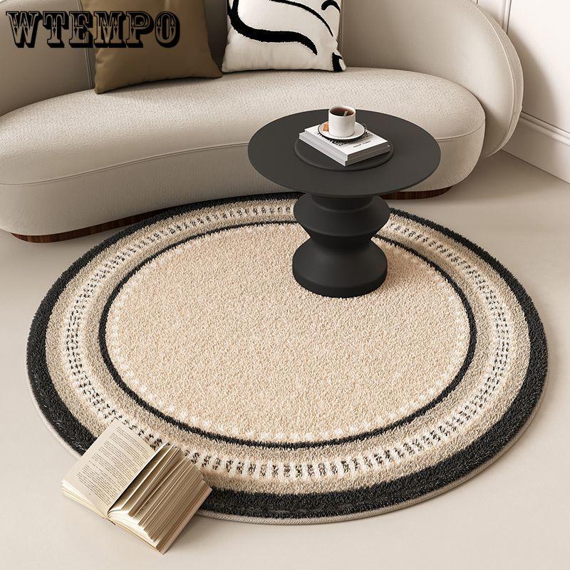 Living Room Circular Carpet Sofa Coffee Table Carpet Balcony Light Luxury Circular Plush Thick Floor Mat