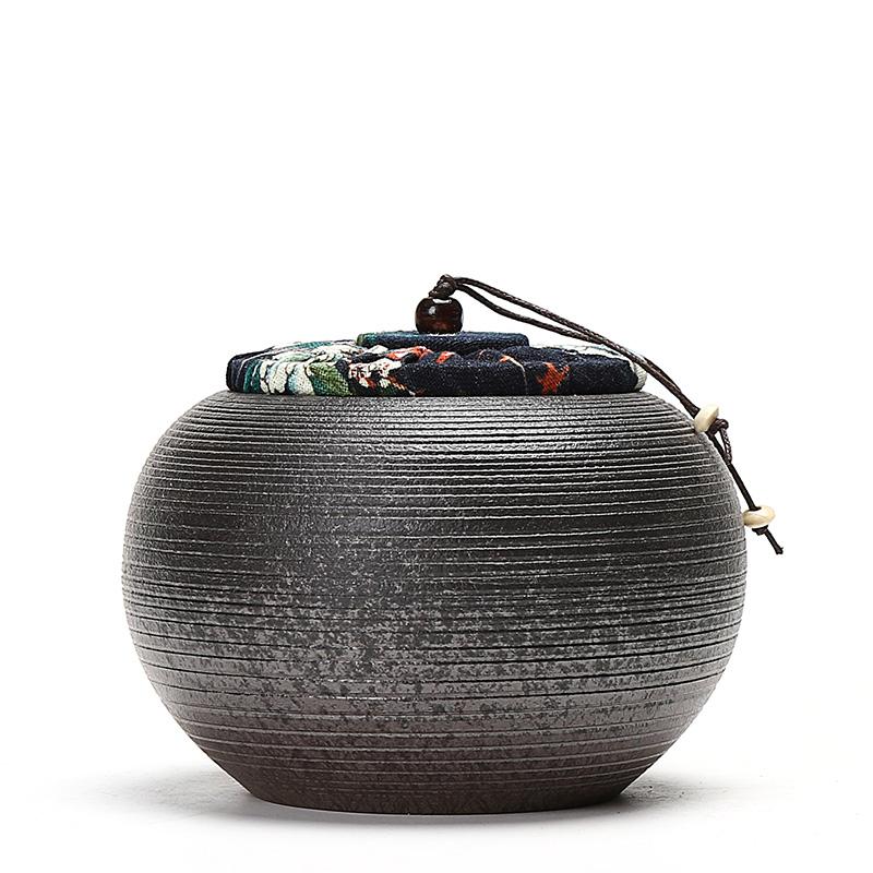 Recipiente de Té de Cerámica Retro Alfarería Nuez Grano Tarro Hermético Contenedor de Especias para el Hogar Tarros a Prueba de Humedad Suministros de Cocina Accesorios