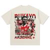 Bukayo Saka 100% bomull Unisex Fotbolls T-shirt Arsenal Tröja Minneströja Sommar Unisex Överdimensionerad Kortärmad Skjorta