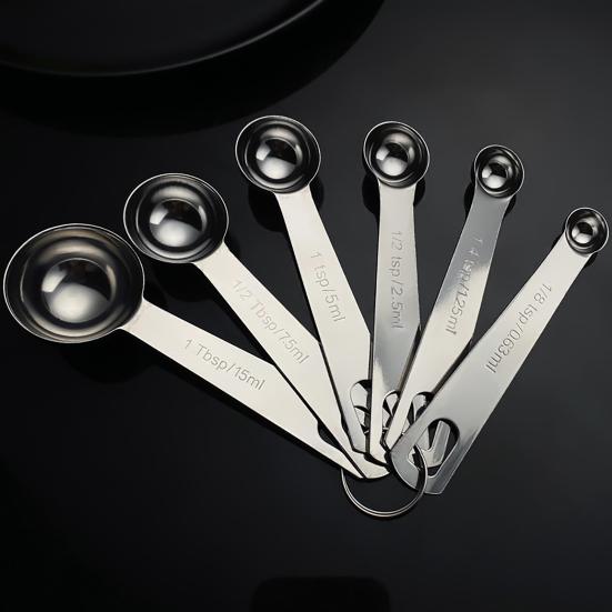 Stainless Steel Measuring Spoon Set with Scale Accurate Dosage Measuring Spoon Dishwasher Safe Kitchen Gadget for Coffee Milk Powder Spices