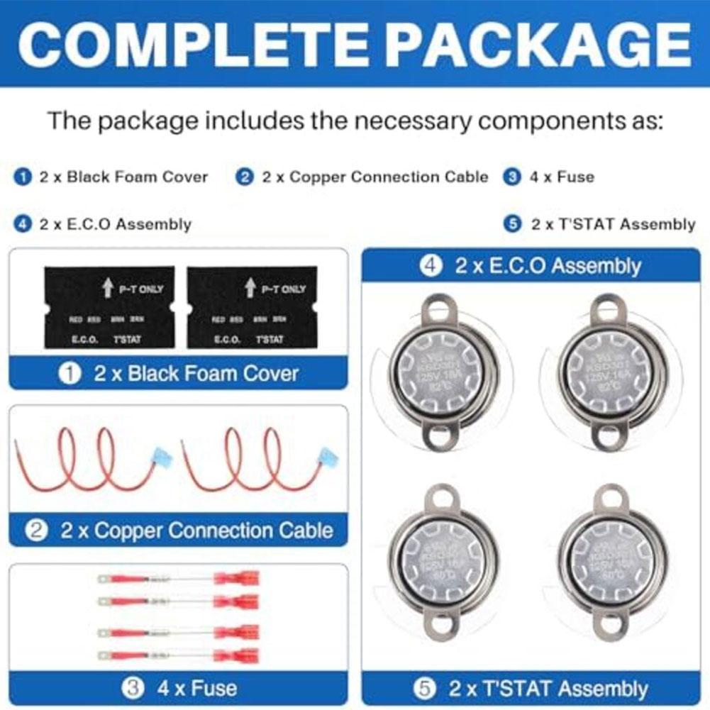 16A 125V Thermal Circuit Breaker And ECO Thermostat Kit For Atwood 91447 And 93866 Motorhomes Water Heaters