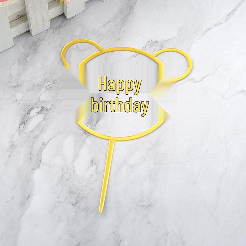 Gold & Black Mirrored Acrylic Cake Topper