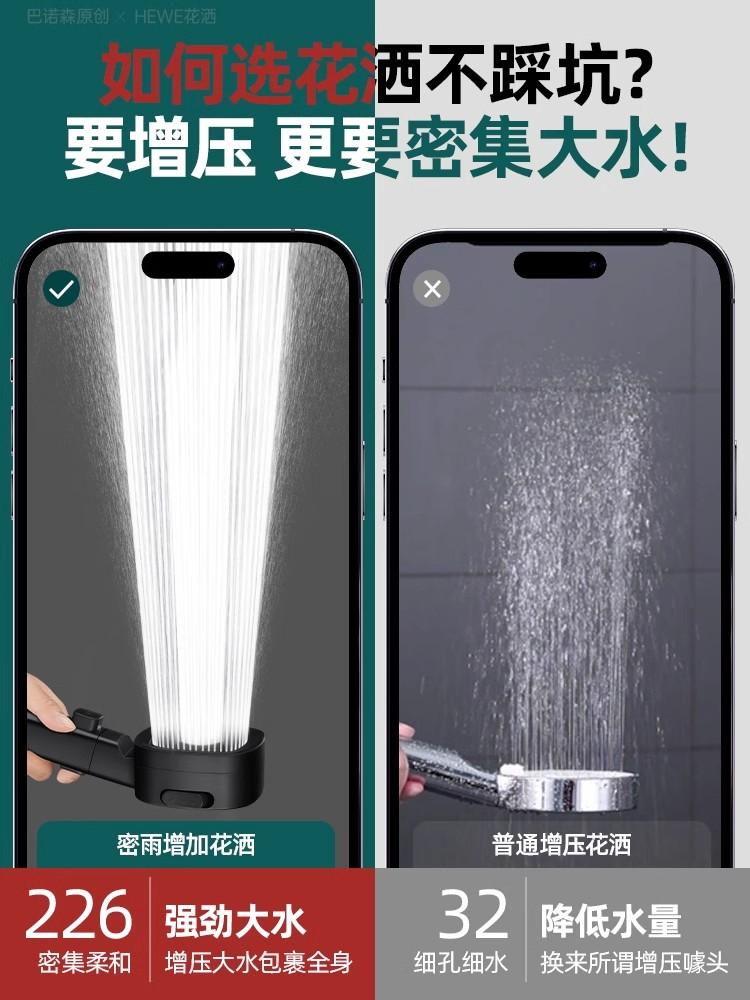 New 3 Modes High Pressure Shower Head Water Saving Shower Heads Adjustable Water Massage Sprayer Bathroom Accessories