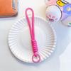 14CM Color Block Woven Plush Mobile Phone Lanyard & Anti-Lost Keychain Rope