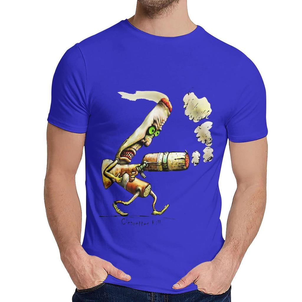 Streetwear Cigarettes Kill T Shirt Men Crazy Organic Cotton Camiseta Crewneck
