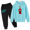 TZWYChildren's Clothing Coat CR7 Brand Casual Competition Sportswear Boys Girls Letter Printed Hoodie/trousers 2P Sports Jogging Set