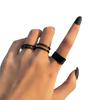 Cool Hip Hop C-Shaped Ring Set: 3-Piece Adjustable Wide Band Chain & Joint Rings