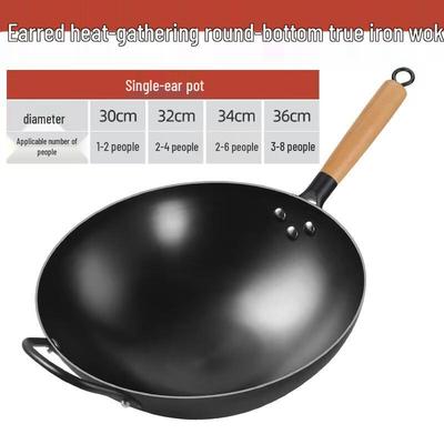 Traditional Thickened Round Bottom Iron Wok