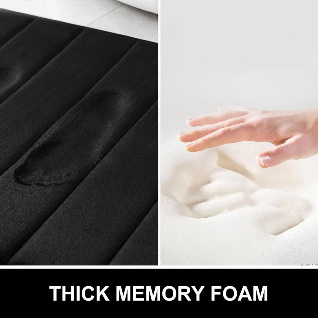 Memory Foam Toilet Rug U-Shaped Ultra Soft Absorbent Bathroom Rugs Non-Slip Toilet Bath Mat Contour Bath Rugs for Toilet