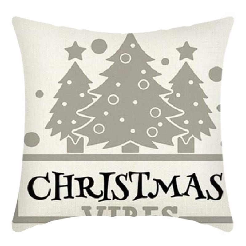 New Christmas Pillowcase Linen Digital Printed Short Plush Christmas Pillowcase Cushion Cover