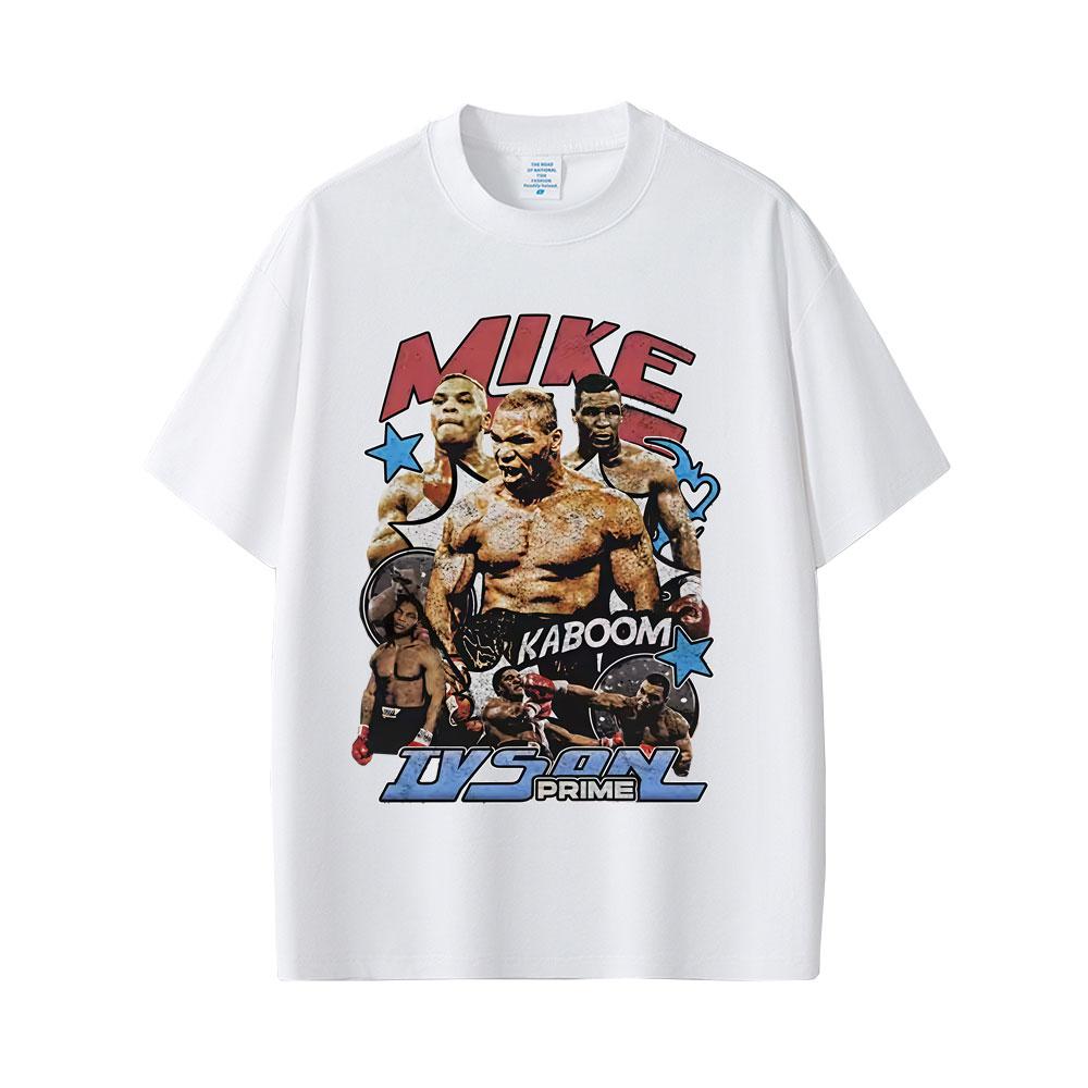 Mike Tyson Prime Merch T-Shirt Unisex Damen Vintage Hip Hop Gothic Rock T-Shirt Unisex Fitnessstudio Atmungsaktive Lässige Baumwoll-T-Shirts